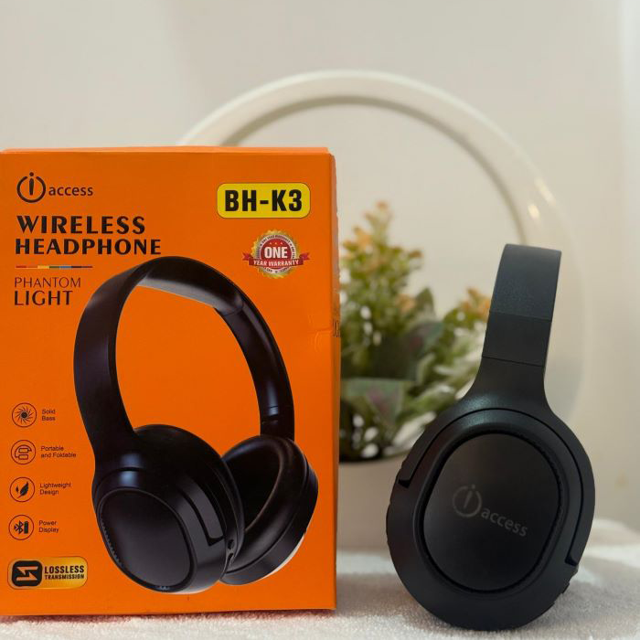 headphones WIRELESS HEADPHONE BH-K3 Best prices in Kenya Working time(turn off the lights): 12 hrs(at 50% volume) Working time(turn on the lights): 8 hrs(at 50% volume) Transmission range: ≤10 Meters Sensitivity: 106±3dB Impedance: 32±30 Frequency response: 20-20KHz Lighting effect: Led lighting effecte Material: ABS/PU Size: 17.7x19.6x7.8CM Supported protocols: HSP/HFP/AVRCP/A2DP